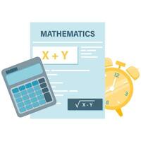 Calculator and mathematical graph vector