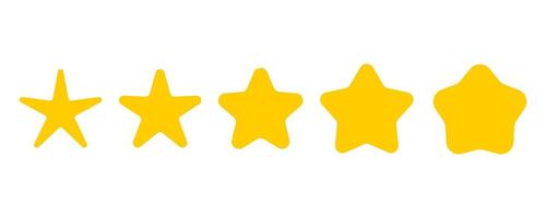 Set icons of yellow stars in flat style.. Achievements for games or customer rating feedback of website. Illustration of stars in simple style. vector