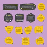 quote box frame bubble speech modern color set premium template collection vector