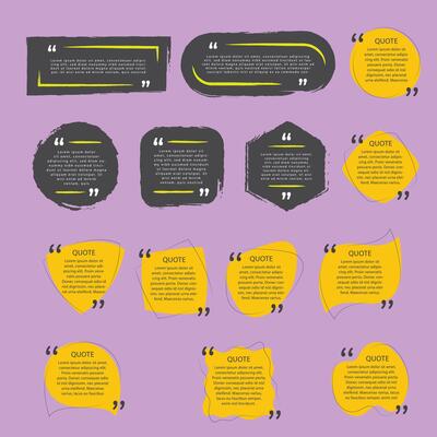 quote box frame bubble speech modern color set premium template collection