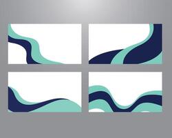 Abstract Organic Wave Backgrounds Bold Layered Curves in Teal and Navy vector