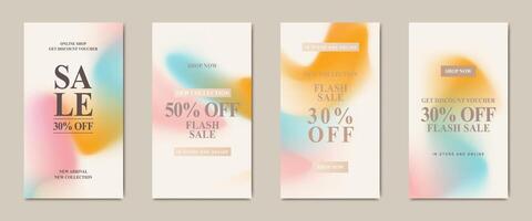 promotion web banner for social media mobile apps. trendy sale and discount promo backgrounds with abstract gradient mesh. Email ad newsletter layouts vector