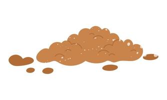 mound of earth with texture. Flat isolated color illustration with doodle elements. It is suitable for postcards, prints, blog design, children's books, packaging design, and spring projects. vector