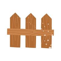 fence is wooden with a texture. Flat isolated color illustration with doodle elements. It is suitable for postcards, prints, blog design, children's books, packaging design, and spring projects. vector
