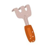 chopper is made of iron with wooden handle with a texture. Flat isolated color illustration with doodle elements. It is suitable for postcards, prints, blog design, children's books, packaging design vector