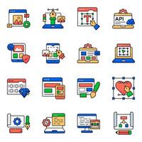 Set of Designing Flat style Icons vector