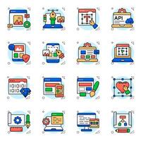 Set of Designing Flat circular Icons vector