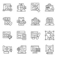 Set of Designing Linear style Icons vector