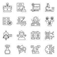 Set of Science Linear Icons vector