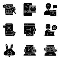 Set of Web and Graphic Glyph Icons vector