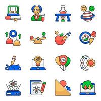 Set of Science and Technology Flat Icons vector