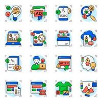Set of Coding Flat circular Icons vector