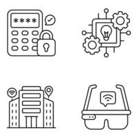 Set of Science and Smart Technology Linear Icons vector