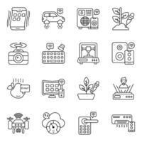 Set of Science and Network Linear Icons vector