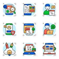 Set of Web and Graphic Flat style Icons vector