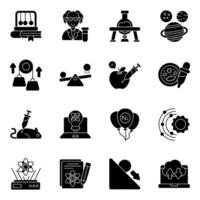 Set of Science and Technology Glyph Icons vector