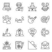 Set of Science and Technology Linear Icons vector