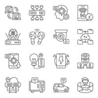 Set of Science and Chemistry Linear Icons vector