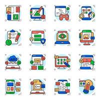 Set of Programming style Icons vector