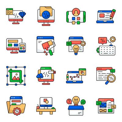 Set of Art style Flat Icons