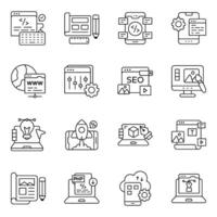 Set of Graphic Designing Linear style Icons vector