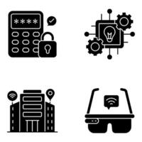 Set of Science and Smart Technology Glyph Icons vector