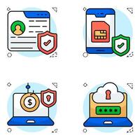 Pack of Security and Shield Flat circular Icon vector