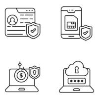 Pack of Security and Shield Linear Icon vector