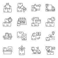 Set of Logistic Delivery linear Icons vector