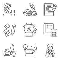 Pack of E Reading linearIcon vector