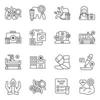 Set of Healthcare Linear style Icons vector