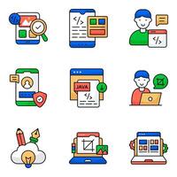 Set of Web and Graphic Flat Icons vector