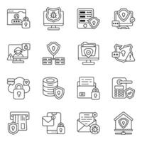 Pack of Security Linear style Icon vector