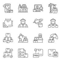 Set of Inventory linear Icons vector