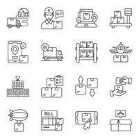 Set of Shipment Linear style Icons vector