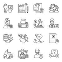 Set of Medical Linear style Icons vector