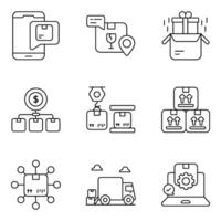 Set of Logistic and Inventory Flat Icons vector