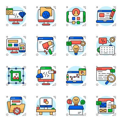 Set of Art Flat circular Icons