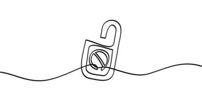 continuous line drawing of do not disturb sign symbol. abstract line art illustration vector