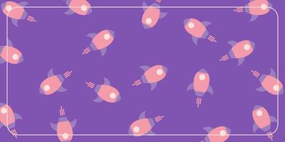 technology pattern on purple background with rocket icon. design for banner, poster, greeting card, social media. vector