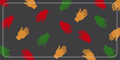 Colorful hand pattern background. Juneteenth concept design vector