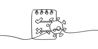 continuous line drawing of virus analysis symbol. abstract line art illustration vector