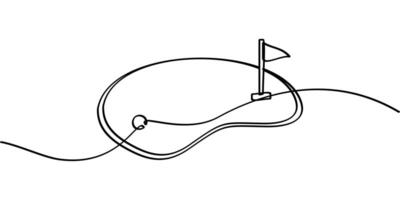 continuous line drawing of golf symbol. abstract line art illustration vector