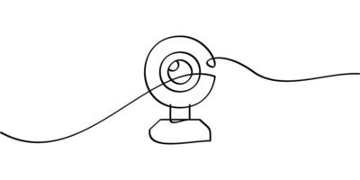 continuous line drawing of web camera symbol. abstract line art illustration vector