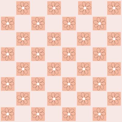 seamless pattern with romances on a light background. Pattern with squares and daisies. Set of flowers, Background image, for cover, wrapping paper