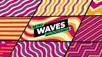 retro ondas fundos motion_graphic