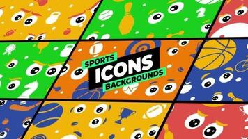 Esportes ícones fundos motion_graphic