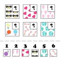 Match the right picture. Visual matching game for children. Logic task for kids. Educational and funny game for preschool age. vector