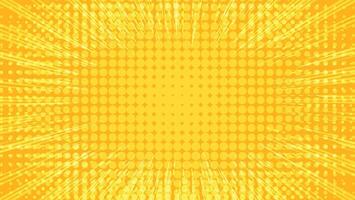 abstract yellow comic background with exploding rays and dots pattern vector