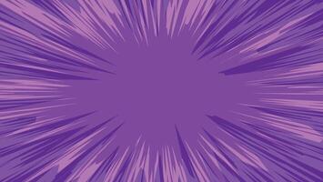 abstract purple comic background with exploding lines cartoon decoration vector